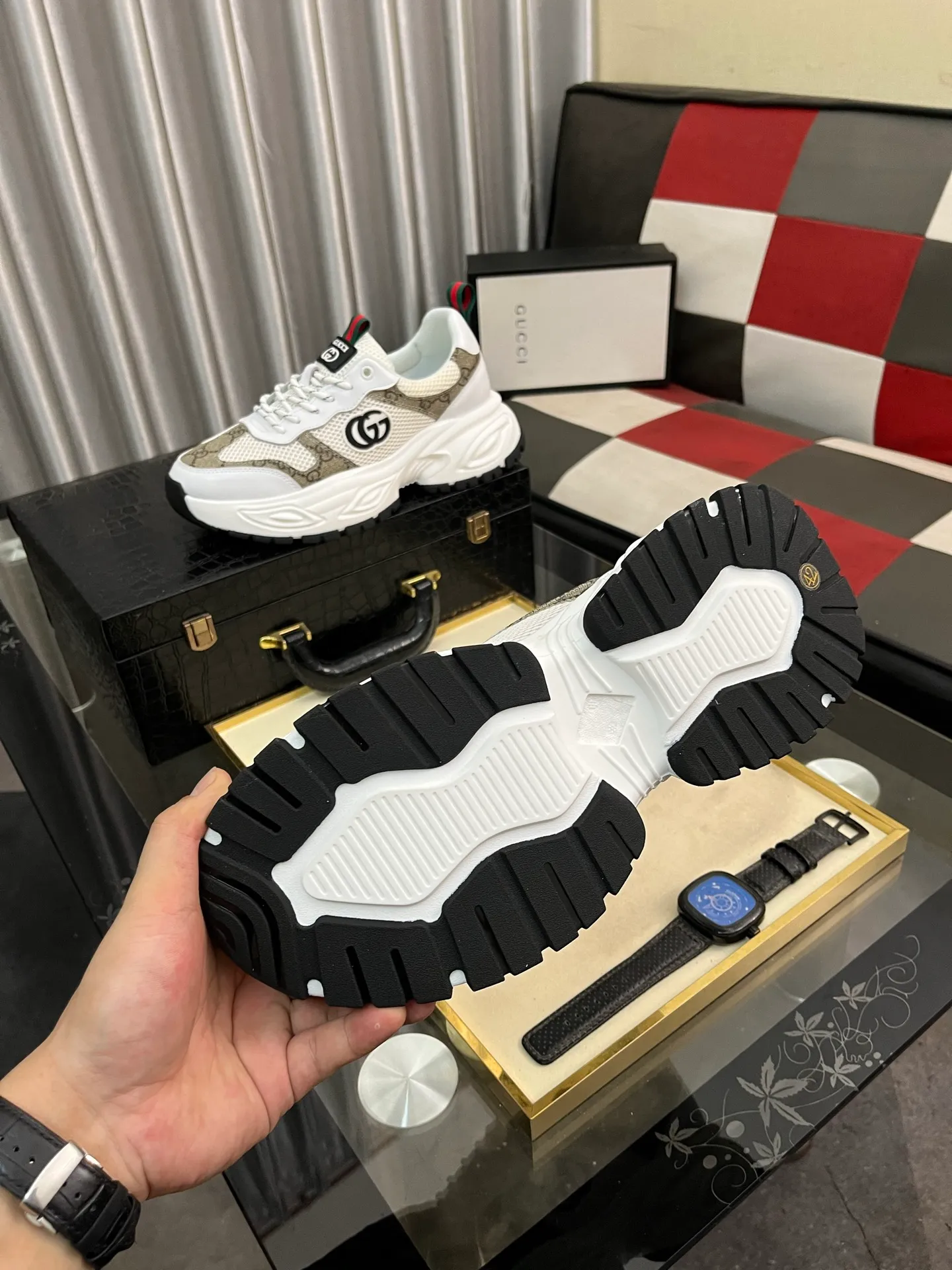 Men's Men's Shoes 💰458⌚️⌚️《GUCCI》The latest hot-selling casual shoes, top brand [seduce] luxury~purchase, top~quality. Products sold at the counter [strong] Original embossed calfskin fabric ➕ Comfortable sheepskin lining, available in 38-443️⃣ colors